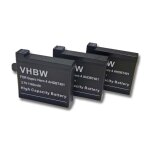 Vhbw 3x batterie compatible avec gopro hd hero 4 black edition music, 4 + plus, 4 black cam�ra vid�o ...