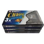 3 cassettes audio emtec chrome super quality ii 90 min, type 2, position haute