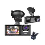 3 lentilles de cam�ra voiture dvr 3 canaux dash cam hd 1080p et arri�re int�rieur dashcam enregistreur ...