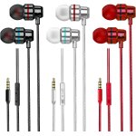 3 pack ecouteurs filaire, ecouteurs intra - auriculaires avec microphone hd, contrle du volume, isolation ...