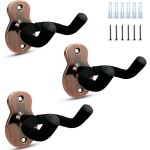 3 pack guitare mtal support mural support avec protection eponge, convient pour basse, guitare, banjo, ...