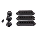 3 pcs durable guitare micro couverture volume tonalit� boutons commutateur pointe pi�ces ensemble, noir ...