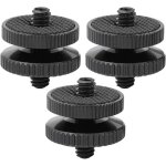 3 pices adaptateur griffe camera daptateur hot shoe vis d'adaptation filetage 1 / 4  vis de trpied ...