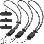 3 pices dragonne pour tlphone portable, cordons avec 3 patch pour tlphone portable, lanire, cl, ...