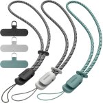 3 pices dragonne pour tlphone portable, cordons avec 3 patch pour tlphone portable, lanire, cl, ...