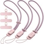3 pices dragonne pour tlphone portable, cordons avec 3 patch pour tlphone portable, lanire, cl, ...