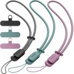 3 pices dragonne pour tlphone portable, cordons avec 3 patch pour tlphone portable, lanire, cl, ...