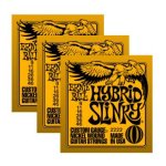 3 x jeux de cordes ernie ball hybrid slinky 9 - 46 - tirant : 09 - 11 - 16 - 26 - 36 - 46