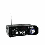 300w + 300w amplificateur audio de son 12v / 220v lcd 2ch hifi audio st�r�o st�r�o bt fm radio portable ...