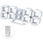 3d horloge murale numrique led rveil lumineux fonction sans bruit snooze luminosit rglable 12 / 24 ...