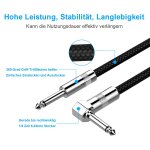 3m cble pour instrument electrique ampli basse cble 1 / 4 pour guitare electrique, guitare basse clavier ...