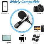 3m cble micro cravate, lvm7 clip on lapel microphone pour youtube interview podcast vido, smartphone ...