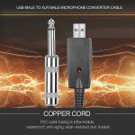 3m guitare electrique 6. 35mm mle plug vers pc usb interface conversion cble adaptateur