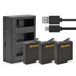 3pcs 3. 85v / 1220mah batterie avec trois ports usb chargeur dock titulaire de la batterie pour gopro ...