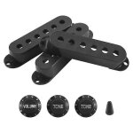 3pcs guitare micro couverture volume tonalité boutons tip set, noir 3pcs guitare micro couverture volume tonalité boutons tip set, noir