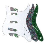 3ply guitar pickguard direct fit pour usa / mex fender stratocaster strat, rouge