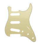 3ply hss guitar pickguard direct fit pour usa / mex fenders stratocaster strat, gold