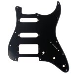 3ply hss guitar pickguard direct fit pour usa / mex fenders stratocaster strat, noir
