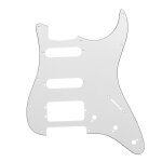 3ply hss guitar pickguard direct fit pour usa / mex fenders stratocaster strat, silver