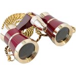 3x25 jumelles de theatre opera avec lampe de lecture rouge / bordeaux avec bordure dorée avec collier ... 3x25 jumelles de theatre opera avec lampe de lecture rouge / bordeaux avec bordure dorée avec collier ...