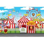 3x2m vinyle toile de fond cirque fte foraine cour rcration des tentes billetterie carrousel grande ...
