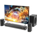4. 1 dolby atmos barre de son tv avec subwoofer, 300w home cinma enceintes pour tlviseur, 2 enceintes ...