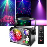 4 en 1 lampe de sc�ne, lumi�re disco avec t�l�commande et stroboscope, 65 effets lumineux rgb & uv, usb ...