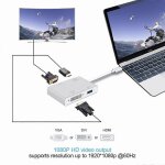 4 en 1 usb 3. 1 usb c type c � hdmi vga dvi usb 3. 0 adaptateur c�ble pour ordinateur portable apple ...