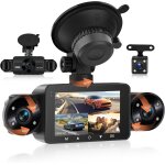4 canaux 360 dashcam voiture, 4 cam�ra 1080p avant et arri�re gauche droite, camera enregistreur de voiture ...