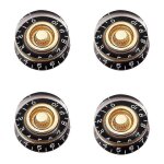4 pcs boutons de guitare guitare acrylique bouton de vitesse bouton de commande en or noir bouton de ...
