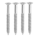 4 pcs vis de montage de plaque de cou haute r�sistance m�tal argent guitare remplacement vis
