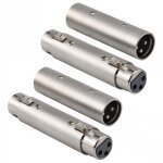 4 pices adaptateur de changeur de genre xlr vers xlr, coupleur de connecteur xlr mle a mle / femelle ...