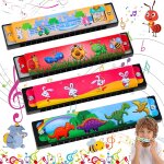 4 pièces harmonica pour enfants, 16 trous dessin animé couleur harmonica jouet, différentsmotifs de dessins ... 4 pièces harmonica pour enfants, 16 trous dessin animé couleur harmonica jouet, différentsmotifs de dessins ...