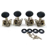 4 pi�ces en m�tal ouvert ukul�l� uke chevilles d'accord accordeurs capuchon rond noir