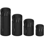 4 x water resistant camera lens cases, camera drawstring lens pouch bag of 4 different sizes for nikon, ...