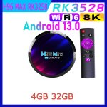 4g 32g - botier smart tv h96max rk3528, android 13. 0, rockchip, faades core, wifi 6, lan 100m, wifi ...