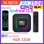 4g 32g mx3pro - botier smart tv hk1 rbox k8, android 13, rk3528, wifi 6, lan 100m, wifi 2. 4g, 5g, btpig, ...