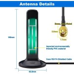 4g 5g mimo lte wifi antenna 10dbi 600 - 6000mhz high gain cable antenna dual rp - sma male 2m + ts9 adapters ...