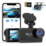 4k / 2k + 1080p dashcam voiture avant arrire, wifi dash cam avec carte sd 64g, angle de 170, dashcam ...