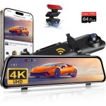 4k dash cam voiture 12  miroir dashcam avec camra de recul 1080p rtroviseur camra de voiture avec ...