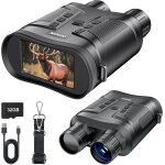 4k jumelles & lunette vision nocturne, 1080p 6000mah rechargeable infrarouge vision nocturne avec 3  ...