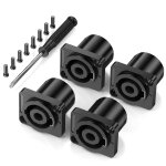 4pack 4 p�les speakon panel twist lock haut - parleur femelle square panel jack montage compatible avec ...