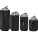 4pcs housse objectif, sacoche d'objectif epaisseur protection sac anti - poussire pour objectif d'appareil ...