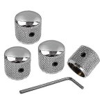 4pcs metal volume tone dome tone guitar boutons de contrle de vitesse avec vis pour fender strat telecaster ...