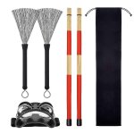 4pcs tambour professionnel en bois acoustique tambour brosses tambour baguettes outils kit pour amoureux ...