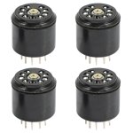 4x 9 broches en bak�lite cuiseur tube a vide douille economiseur base pour 12ax7 12au7 ecc82 ecc83 amp�res, ...