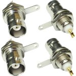 : 4x connecteur fiche bnc femelle a souder pour chassis panneau