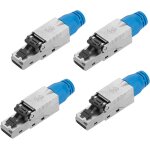 4x connecteur rj45 cat 8 sans outil - fiche connecteur rseau ethernet blind - prise pour cble de raccordeme ...
