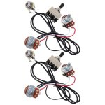 4x harnais de c?blage de guitare prc?bl deux micros 500k pots interrupteur  bascule 3 voies argent ...