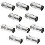 5 paires adaptateur d'antenne tv type f vers adaptateur coaxial connecteur couplage pour dcodeur tv ...